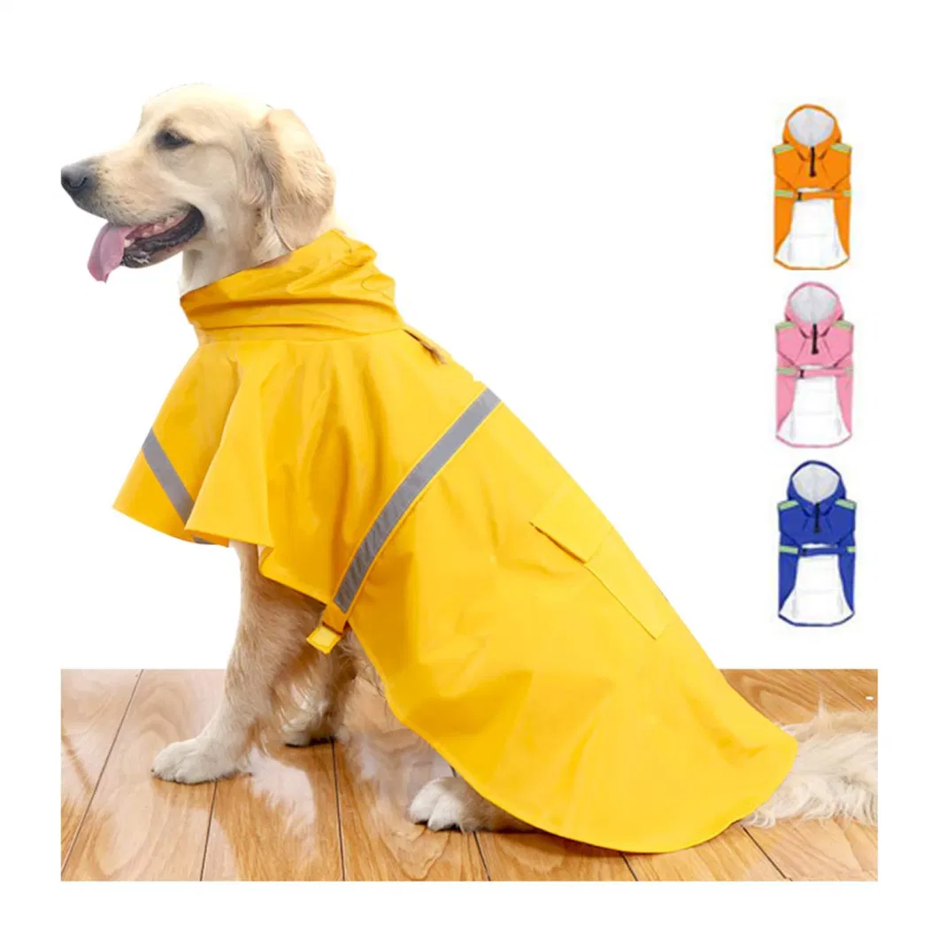 Dog Raincoat Adjustable Pet Water Proof Clothes Lightweight Rain Jacket Poncho Hoodies