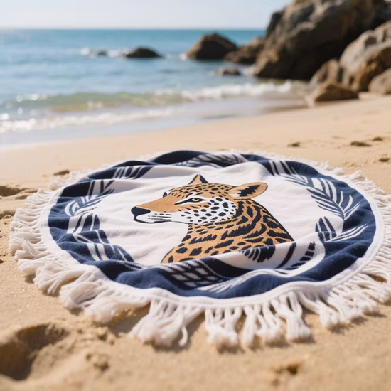 Venda al por mayor la toalla de playa regular/de encargo de la impresión con la playa extra grande de Towelling de la microfibra redonda o del rectángulo
