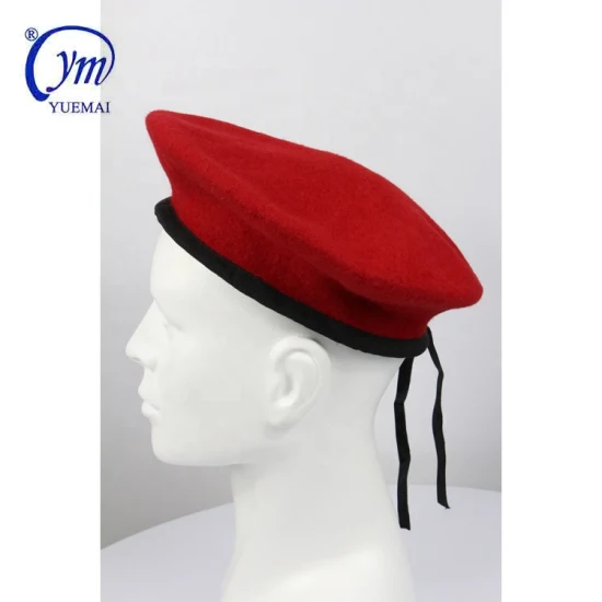 Sombrero táctico de la boina del hombre de lana roja de la policía del ejército militar
