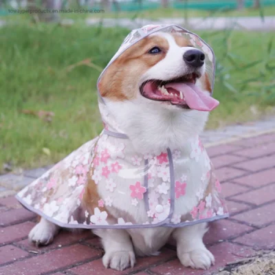Diseño impermeable productos para mascotas estampado de flores impermeable transparente para perros